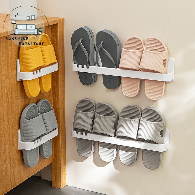 wall-mounted slipper rack, artifact shoe storage rack, no-hole shoe ...
