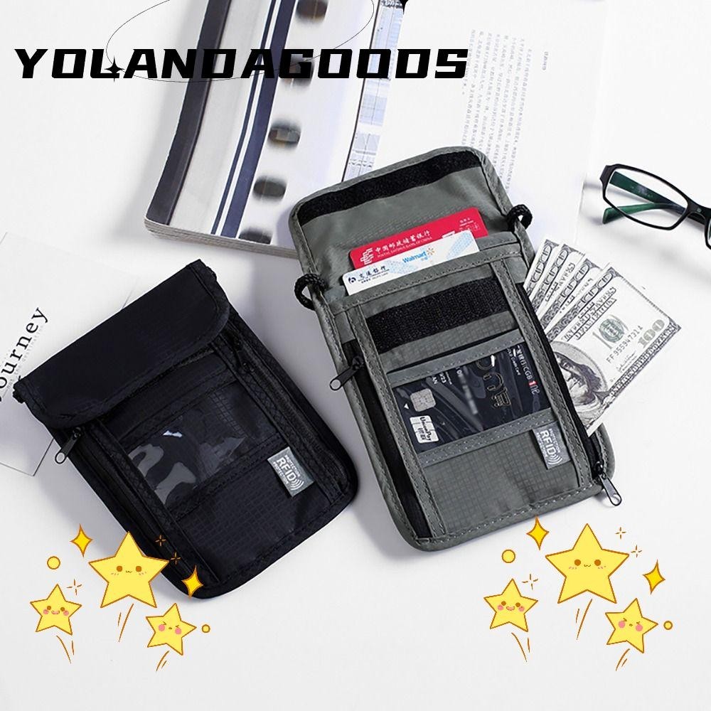 YOLA RFID Passport ID Bag, Multi-Functional Nylon Document Pouch ...