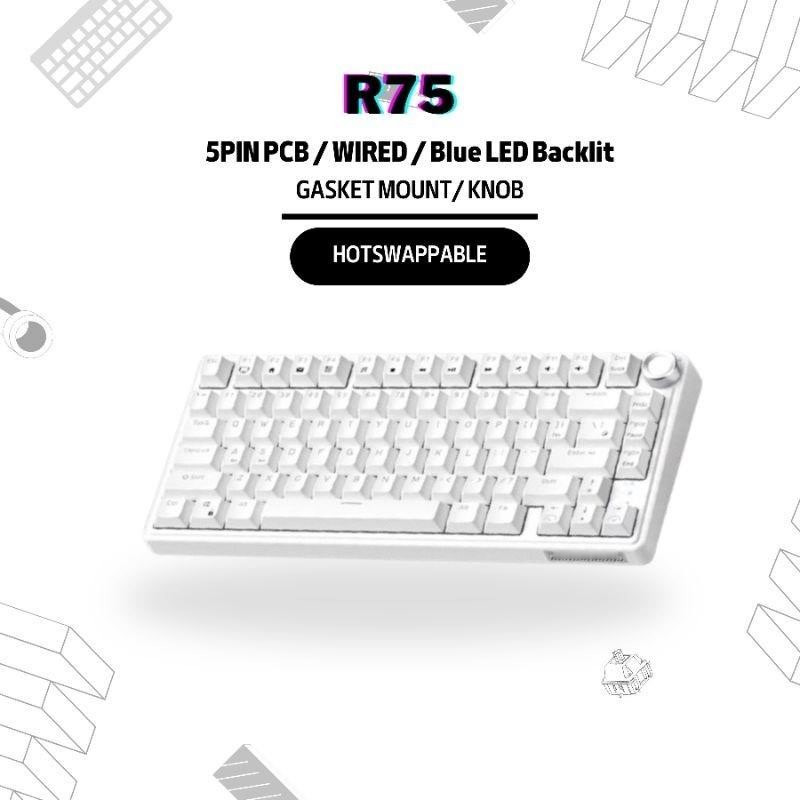R75 RK Mechanical Keyboard With Knob Hotswappable Wired | Shopee Singapore