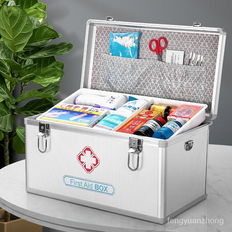 Goldlonsen New Medicine Box Aluminum Alloy Medicine Box Home Double