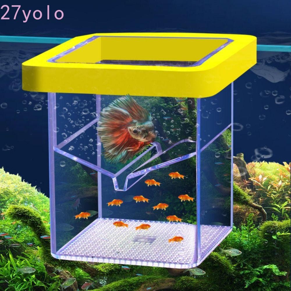 YOLO Aquarium Breeder Box, Acrylic Double Layer Fish Nursery Incubation ...