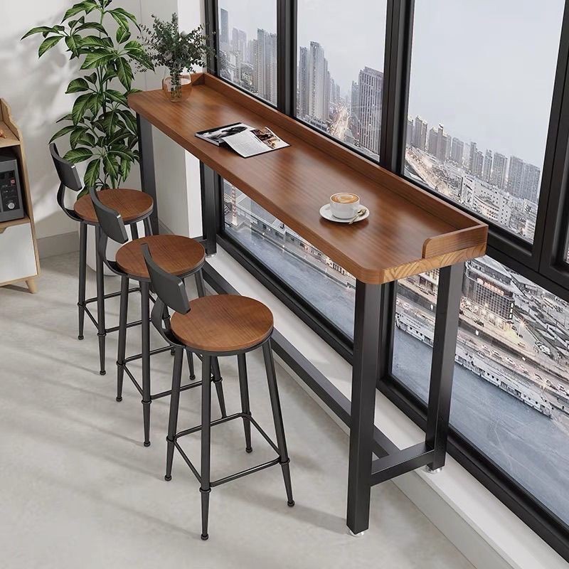 Balcony Bar Table Household Minimalist Solid Wood Long Table Narrow ...