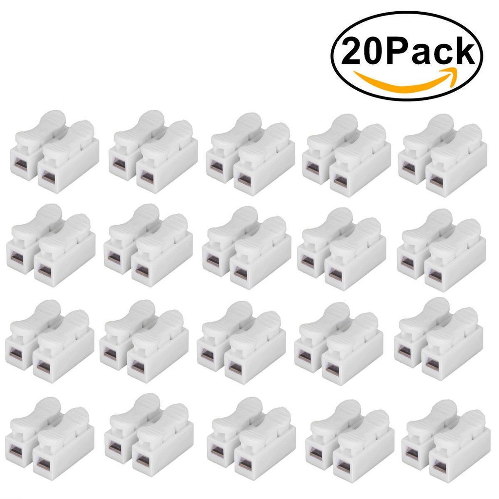 [FS] 20Pcs CH2 Spring Quick Wire Connector Cable Clamp Terminal Block ...