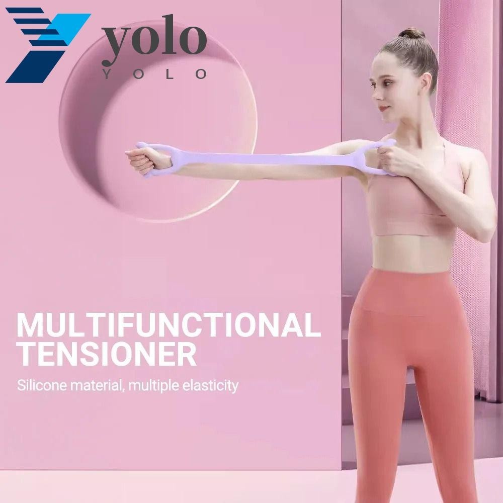 YOLO Yoga Elastic Band Beauty Back 8 Shaped Yoga Resistance Band Portable Open Shoulder Multi functional Silicone Fitness Resistance Bands Workout Equipment Shopee Singapore