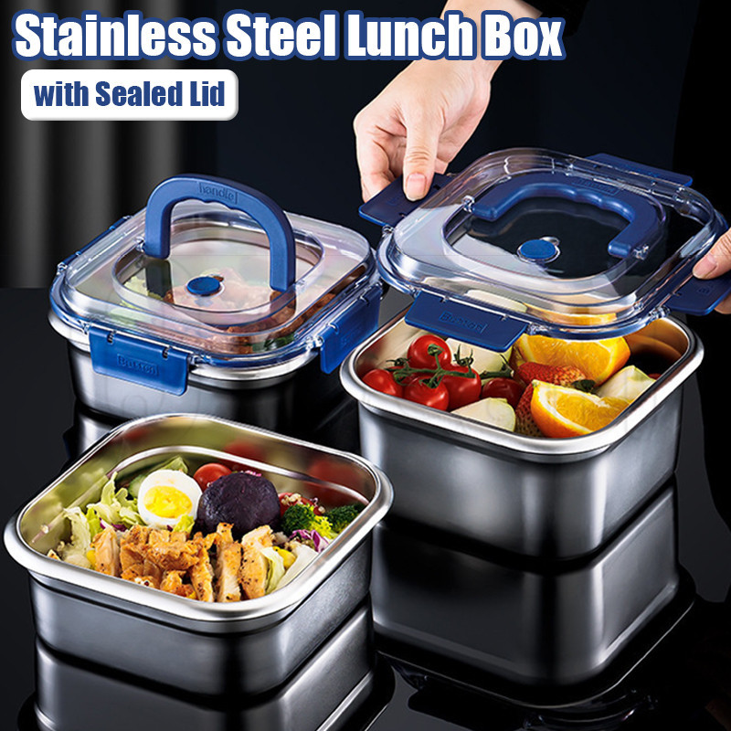 Stainless Steel Sealed Lunch Box with Lid - Food Preservation Box - Fat ...