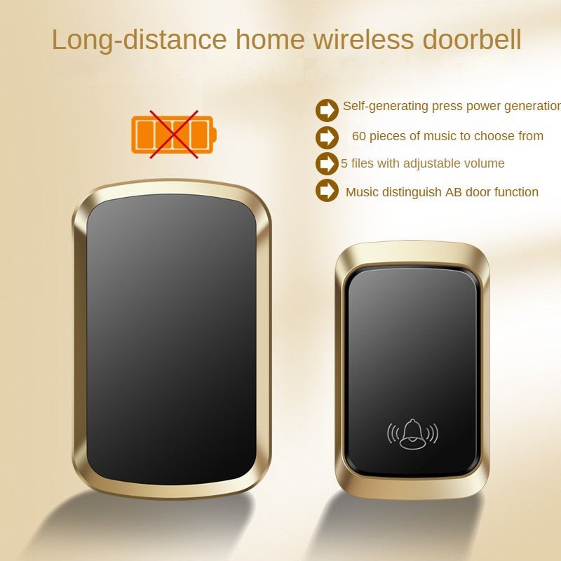 Doorbell Home Wireless Self-Powered Long Distance One-to-One Ultra Long ...