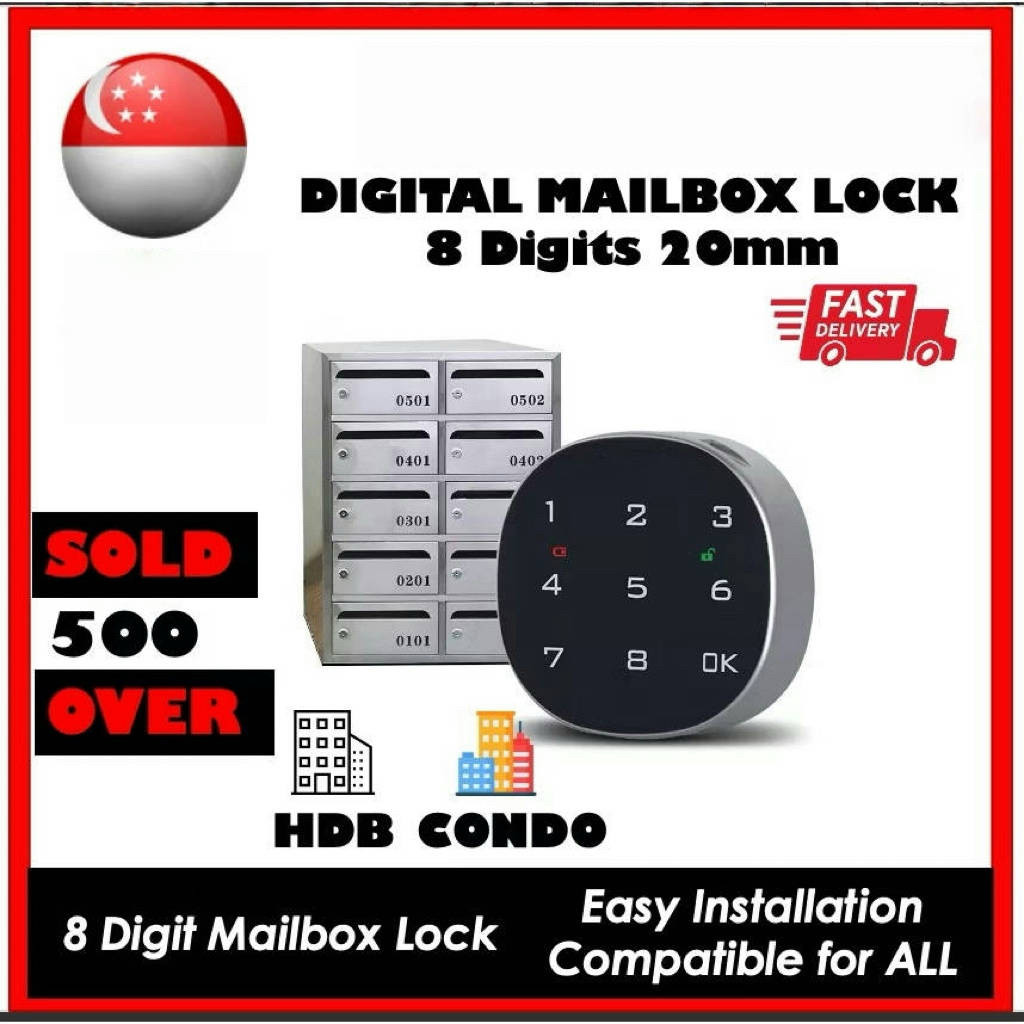 【SG】Smart Keyless Digital Mailbox Letter Box Lock 8 Pin Digital 20mm ...