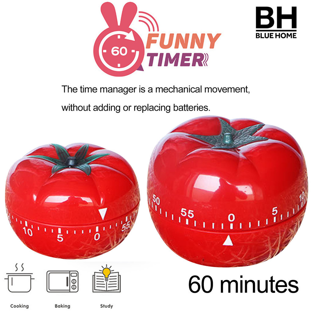 【BH】Tomato Shape Kitchen Cooking Timer Reminder Alarm Clock 1 Minute to ...