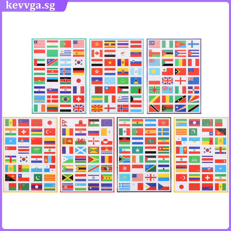 7 Sheets of Country Stickers Football Flag Stickers PVC Sticker for ...