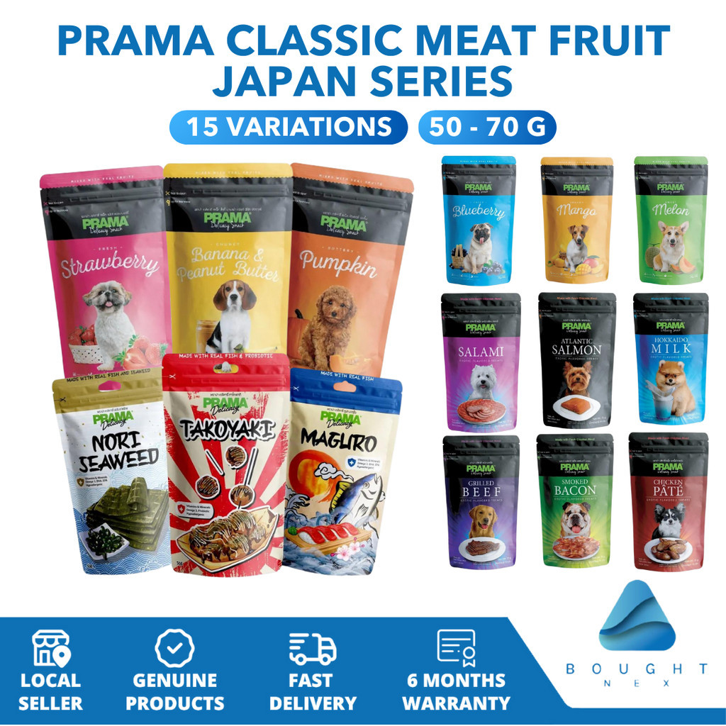 Prama Dog Treats 50g-70g - Classic Meat Fruit Japan Series, Nutritious ...