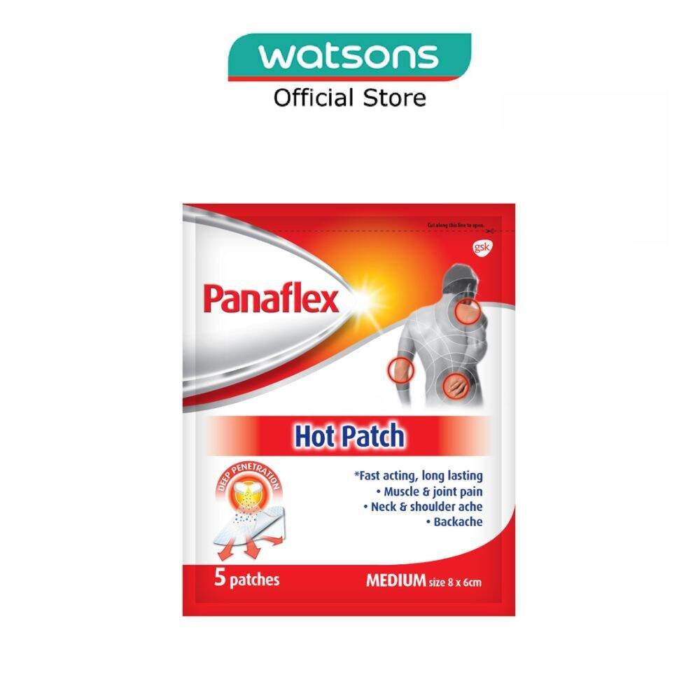 PANAFLEX Hot Medium Patch 8x6cm (To Relief Muscle & Joint Pain, Neck ...