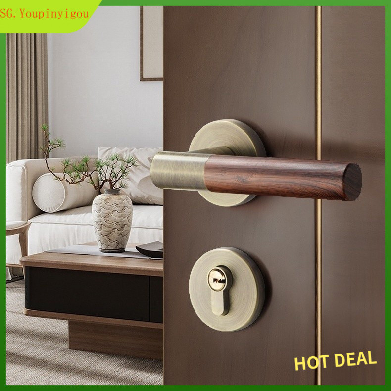 [SG Featured] Chinese Style Golden Wood Grain Bedroom Door Handle Green ...