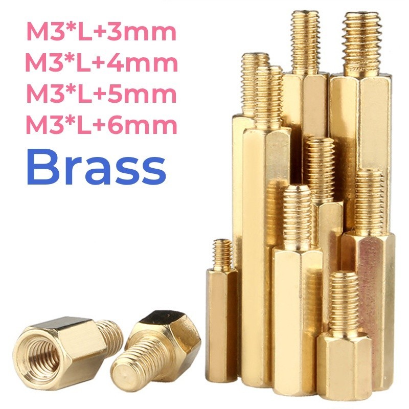 Brass Male To Female Long Hexagonal PCB Standoffs Spacers M3*L+3/4/5 ...