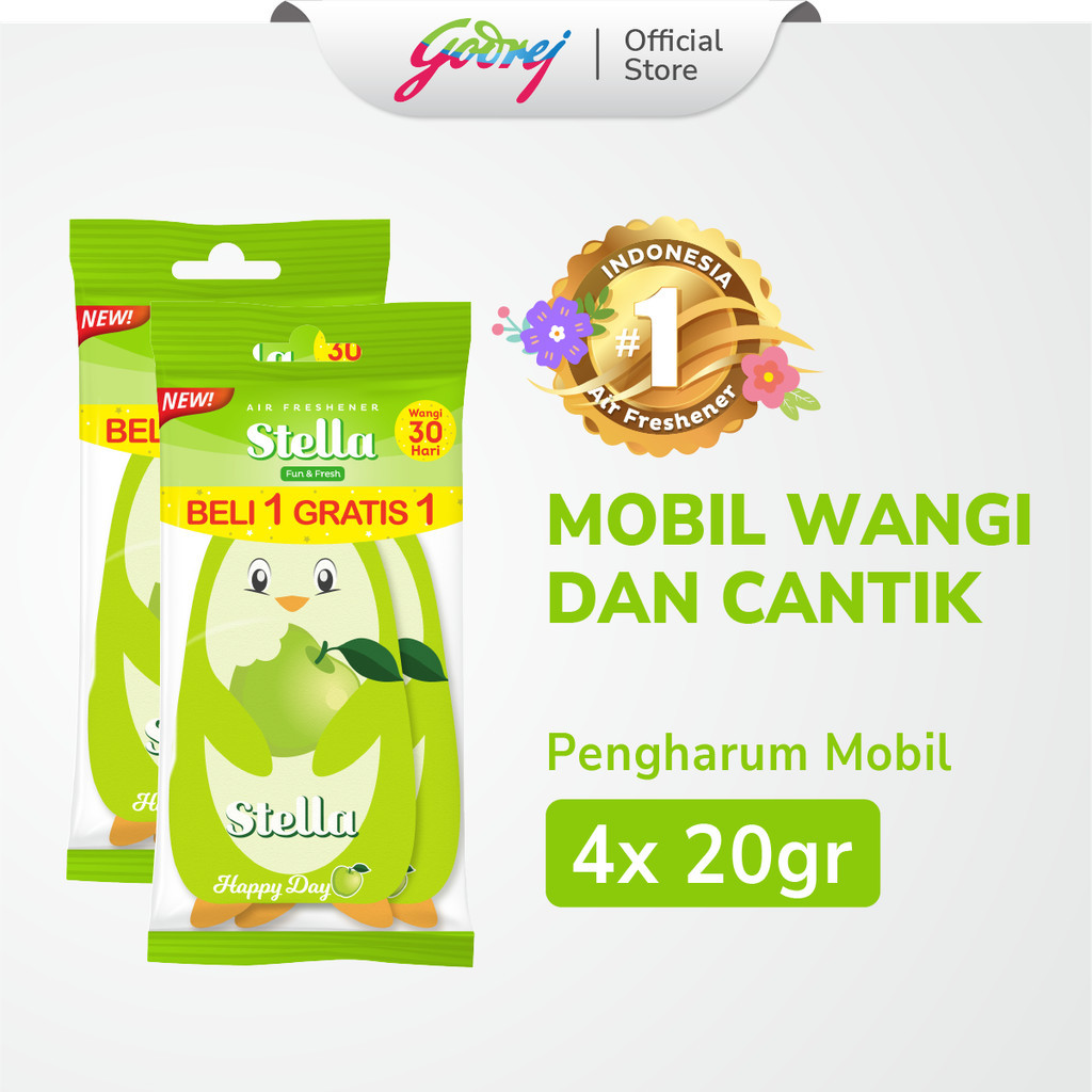 Stella Fun & Fresh Happy Day 20gr Beli 1 Gratis 1 x2 - Pengharum Mobil