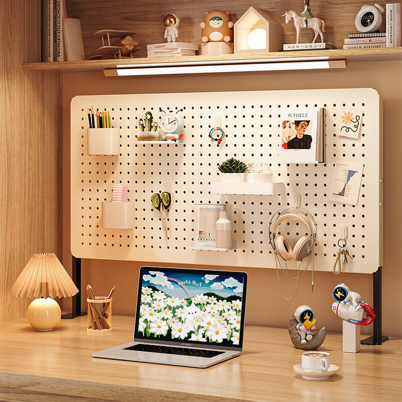 Desktop Pegboard Storage Rack Dormitory Desk Vertical Organizer ...