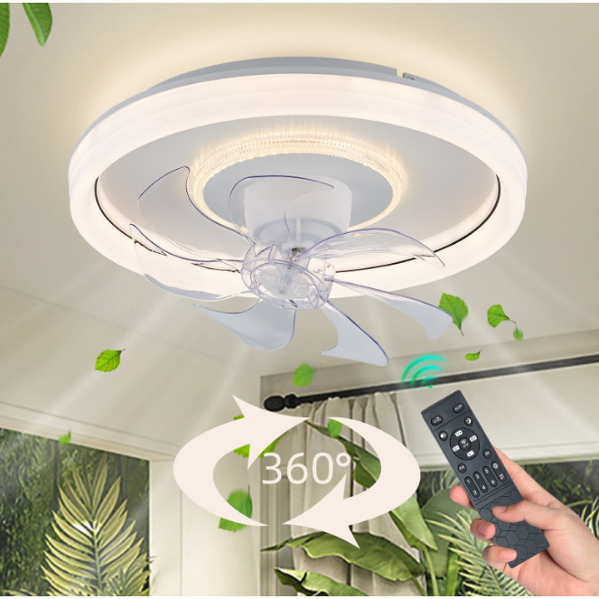 Nordic Fan Light Remote 360° Rotation celling LED Modern Minimalist ...