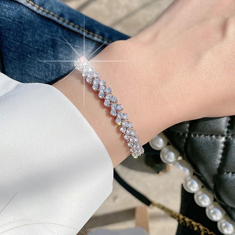 Simple Simple Natural Full Diamond Love Bracelet Female Fashion Simple Birthday Gift Shopee Singapore