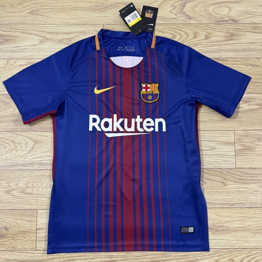 17/18 Barcelona Home Soccer Jersey MESSI SUAREZ Retro Football Shirts ...