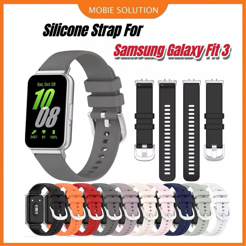 Compatible Silicone Strap For Samsung Galaxy Fit 3 Wristband Replacement Strap Galaxy Fit3 Belt Straps Shopee Singapore