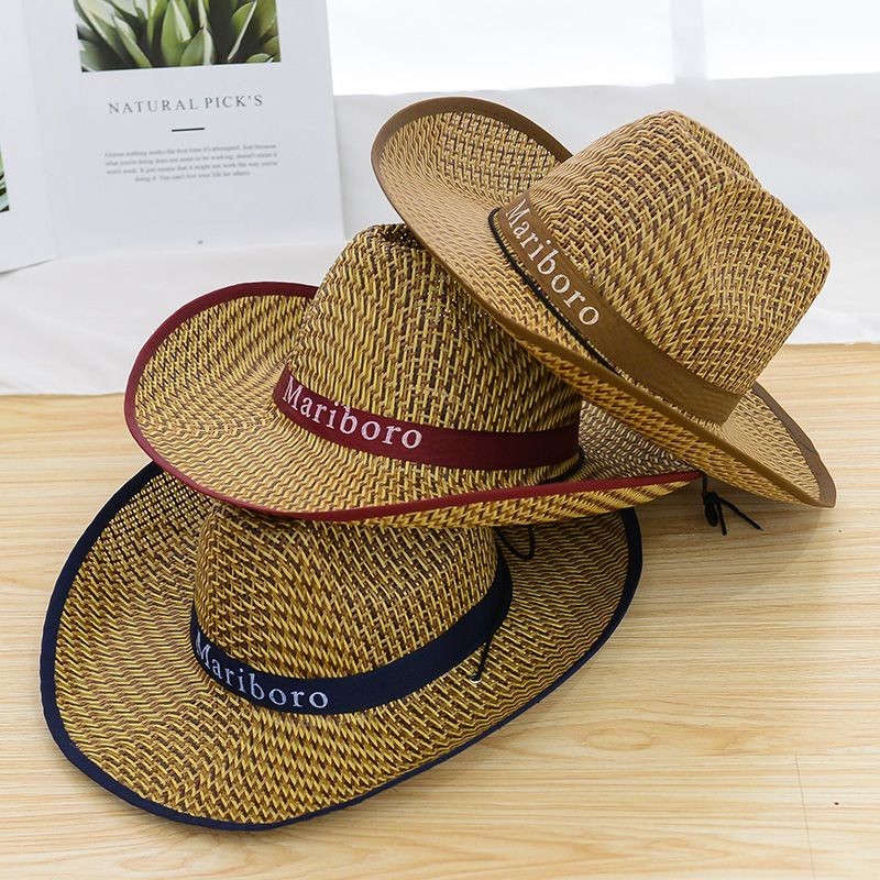 2024 New Style Hat Sunshade Straw Hat Men Outdoor Fishing Hat Big Brim ...