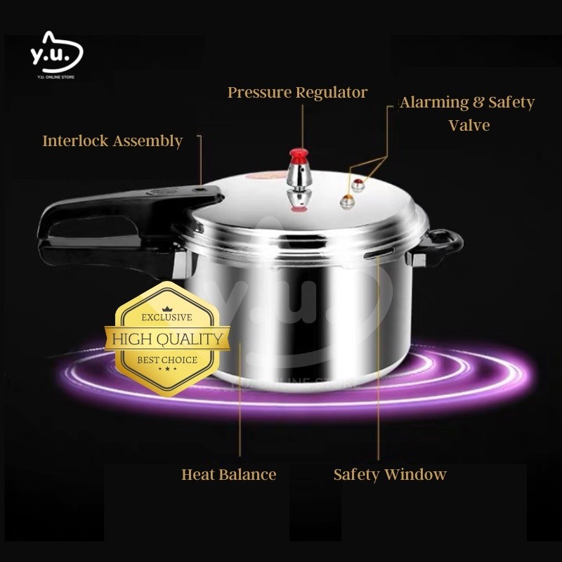 YU Ready Stock Gas Pressure Cooker Periuk rebus tulang Periuk Presto Periuk Tekanan