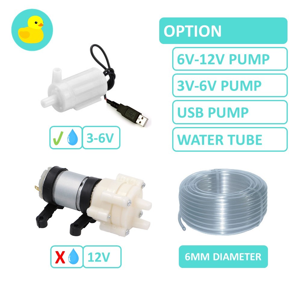 R385 Diaphragm Submersible USB Water Pump Motor 3V to 12V | Shopee ...