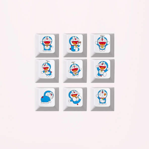 keycaps Doraemon Blue Fatty Cute Cartoon Unique Supplementary Keycap ...