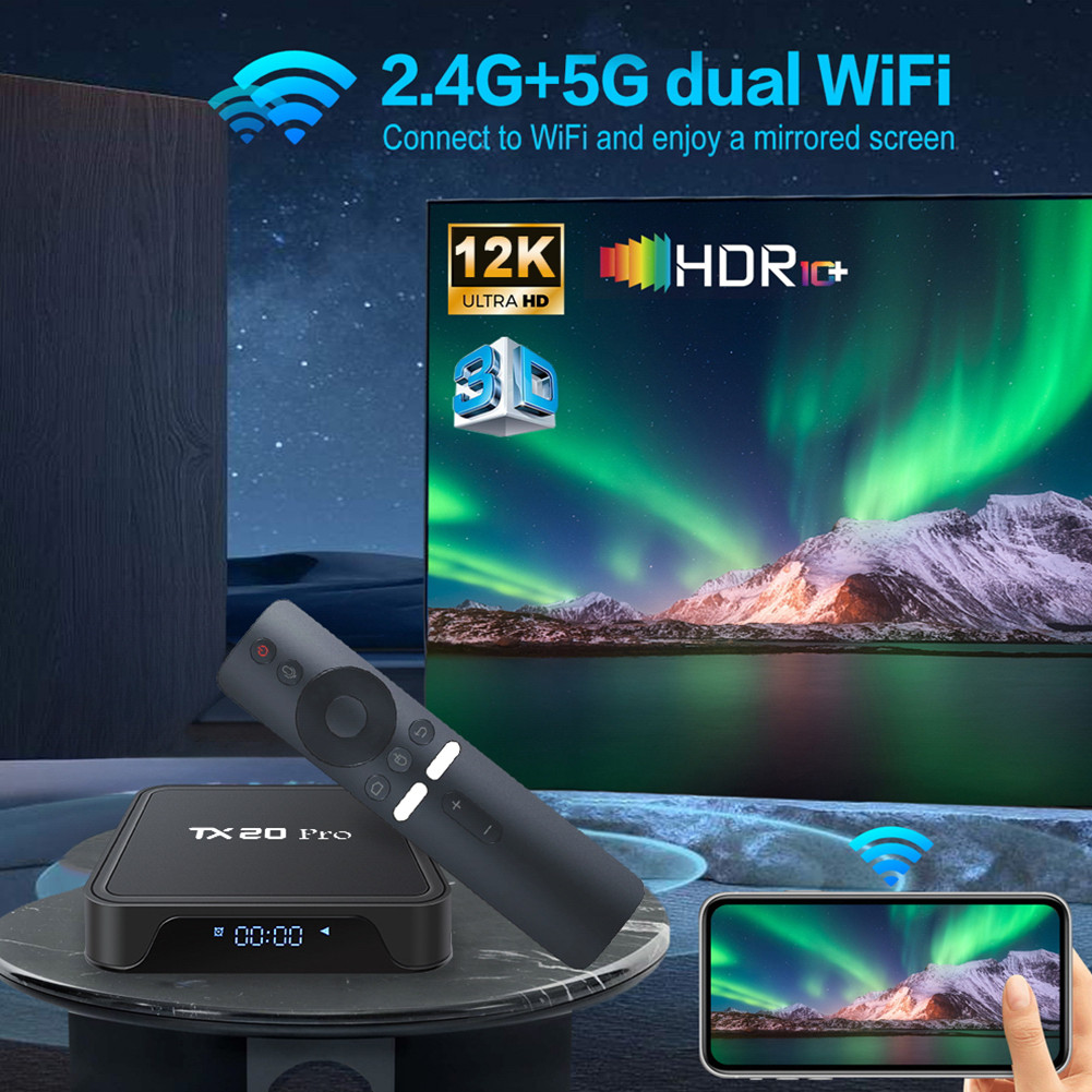 Android 15.0 Smart TV Box 4K HD Media Player Dual WIFI BT Set Top Box ...