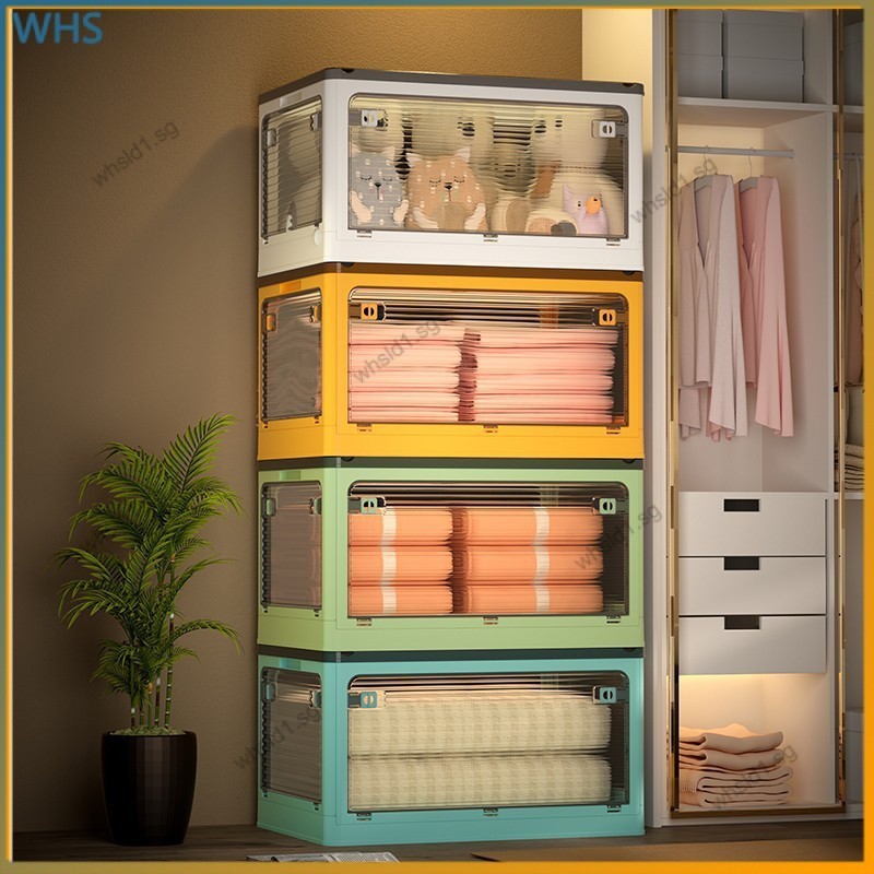 Folding storage box storage household transparent plastic folding ...