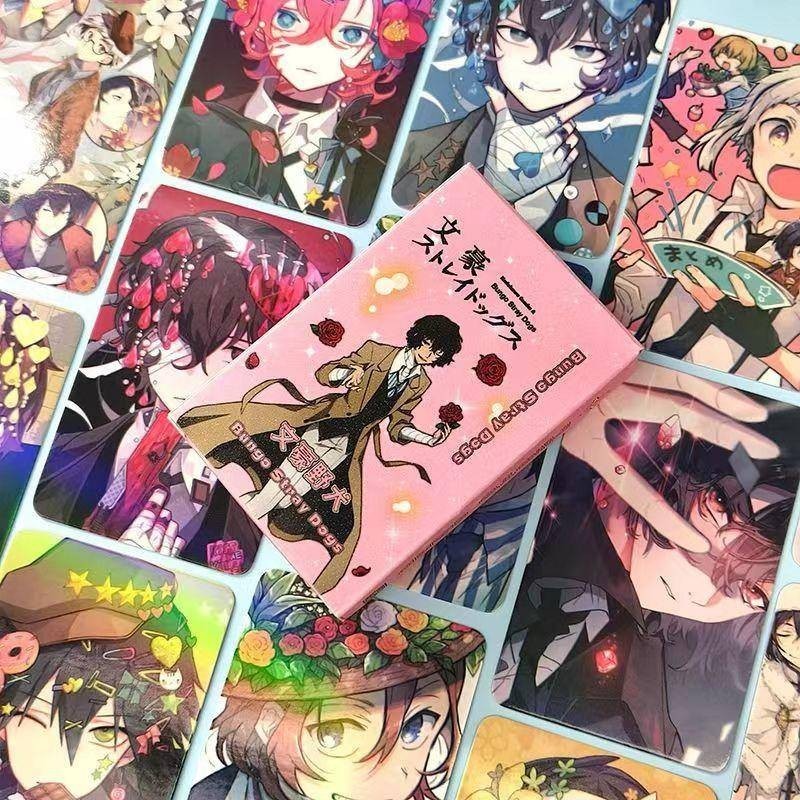 50Pcs/Pack Bungou Stray Dogs Laser Card Dazai Osamu Nakahara Chuuya ...