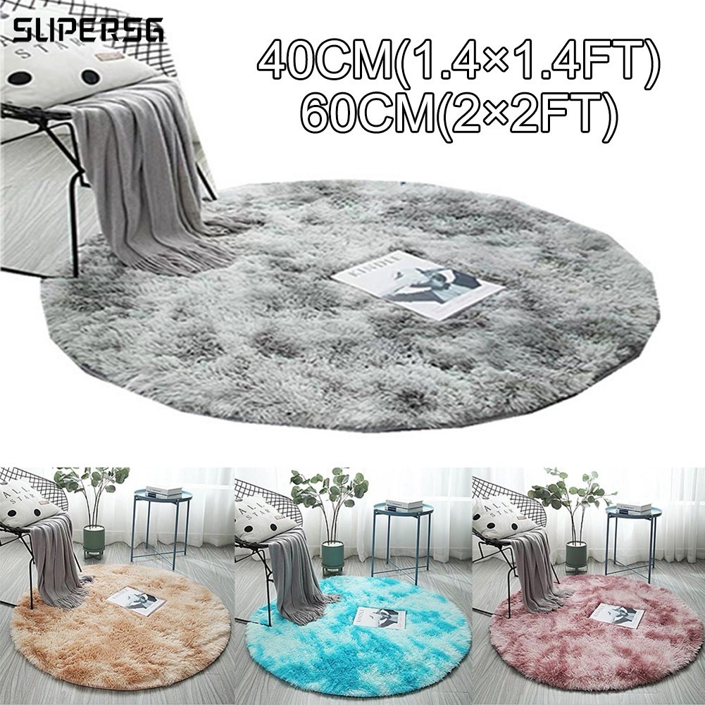SFR Circle Round Shaggy Rug Living Room Bedroom Carpet Floor Mat Anti ...