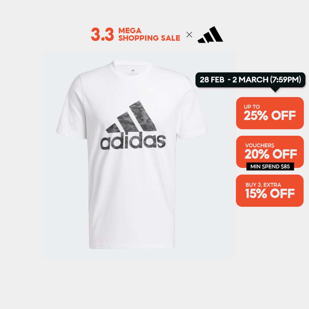 adidas Lifestyle Camo Short Sleeve Tee Men White HA7212 | Shopee Singapore