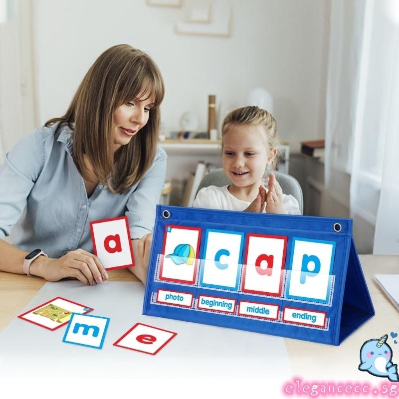 ELEGA CVC Word Builder Desktop Pocket Chart Tent Cards Set for ...
