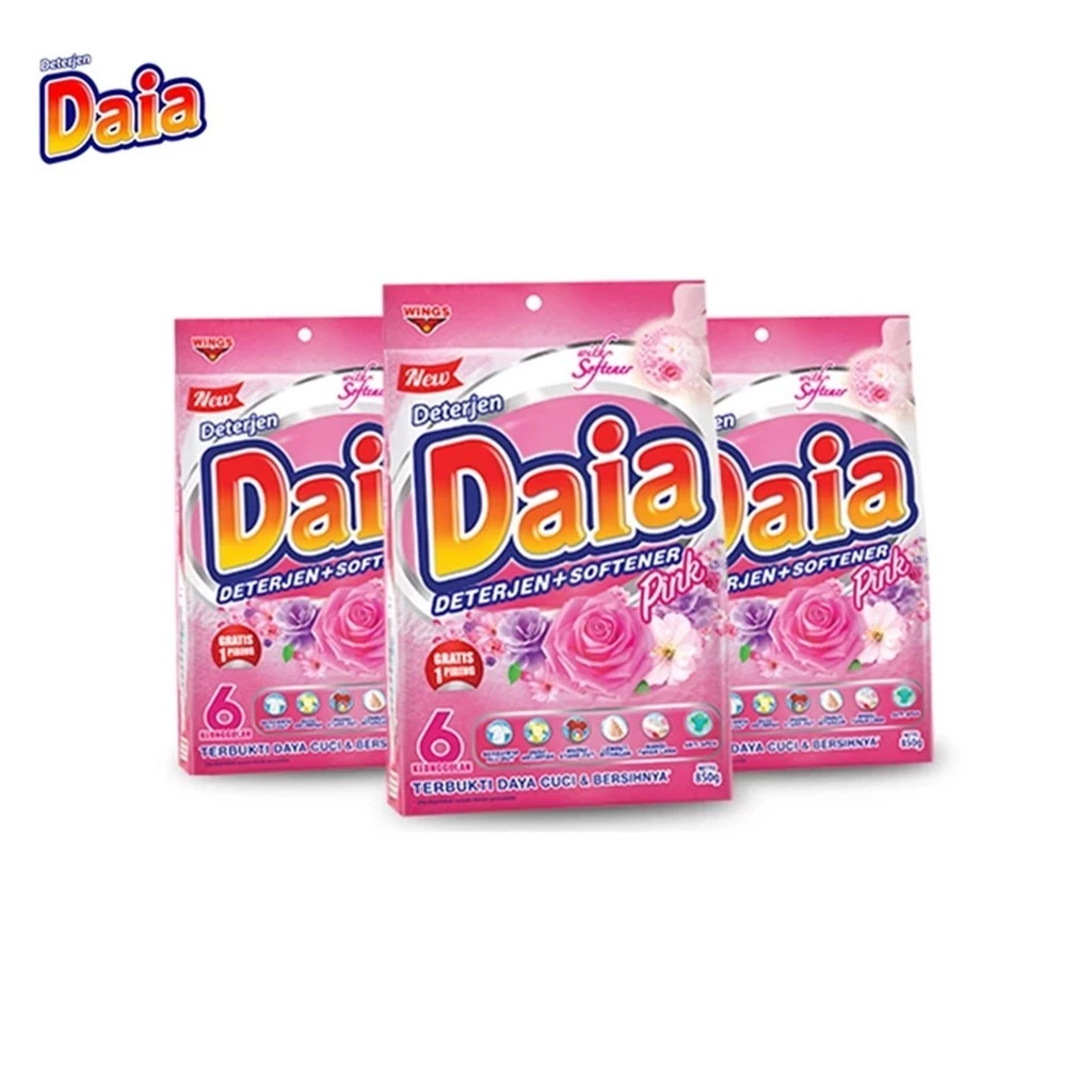 Daia Detergen Bubuk + Softener Romantic Pink 800 g x3 - Gambar 3