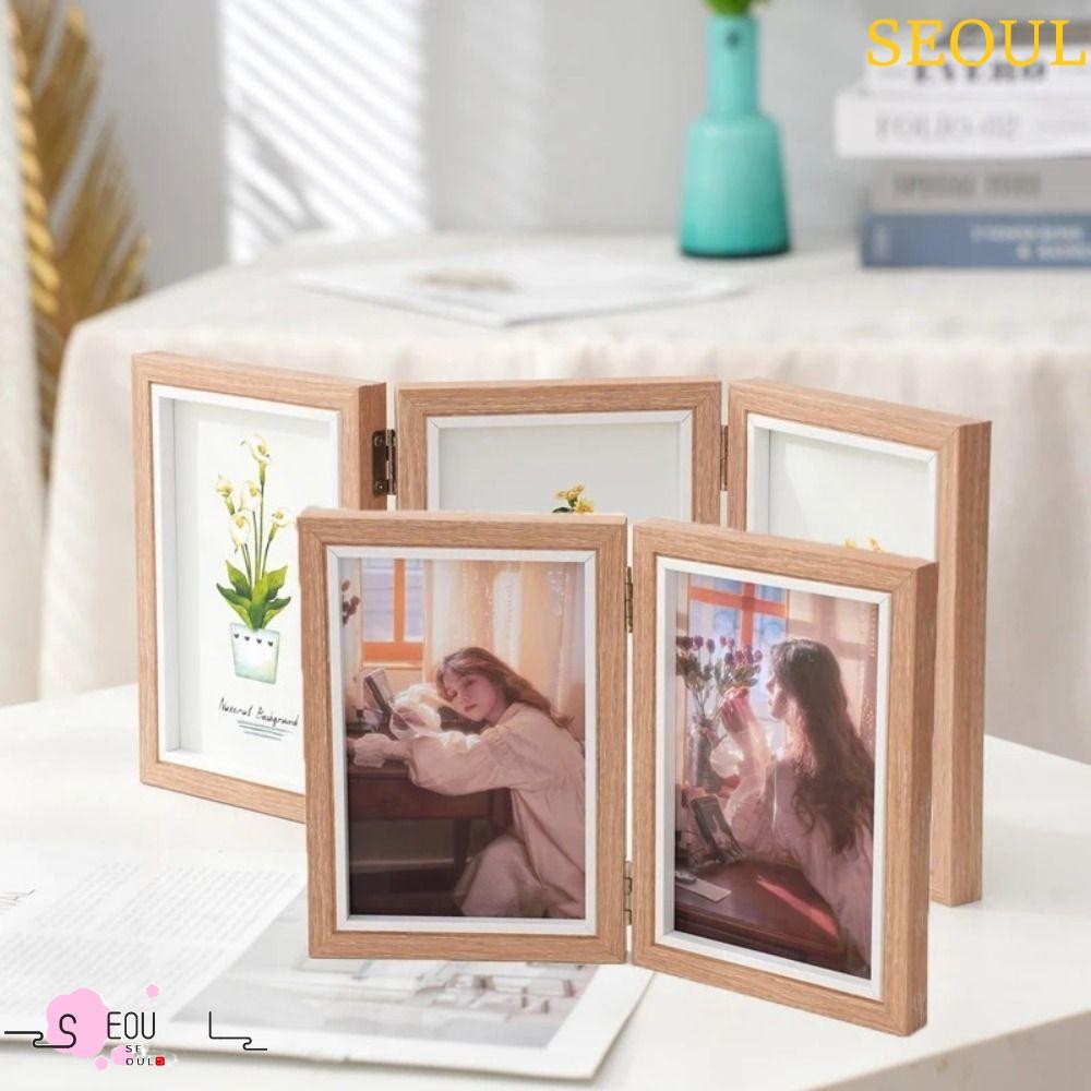 SEOUL Foldable Hinge Photo Frame, Creative Double/Triple Desktop Album ...