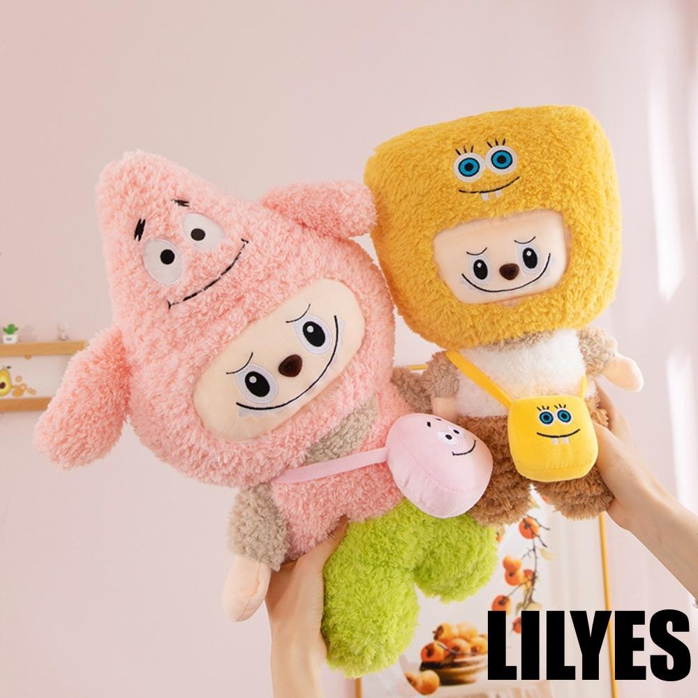 LILYES Labubu Plush Stuffed Doll, SpongeBob Cartoon Labubu Time Plush ...
