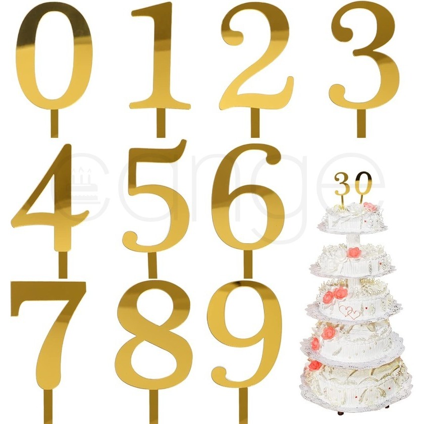 0-9 cake toppers, shiny acrylic digital cake toppers, birthday party ...