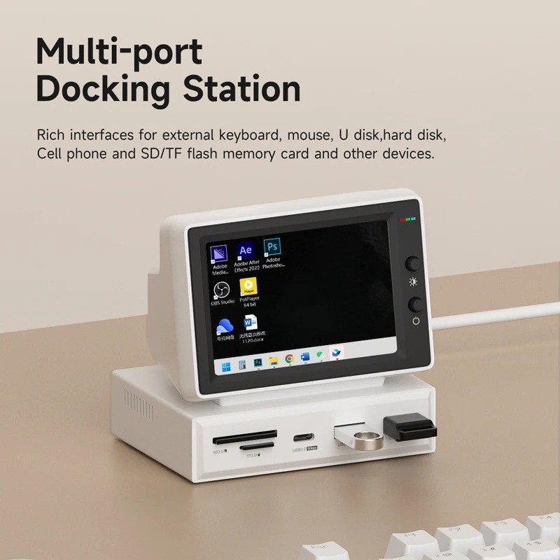 Hagibis X86 Mini Monitor 380w: 8-in-1 USB-C Docking Station, IPS