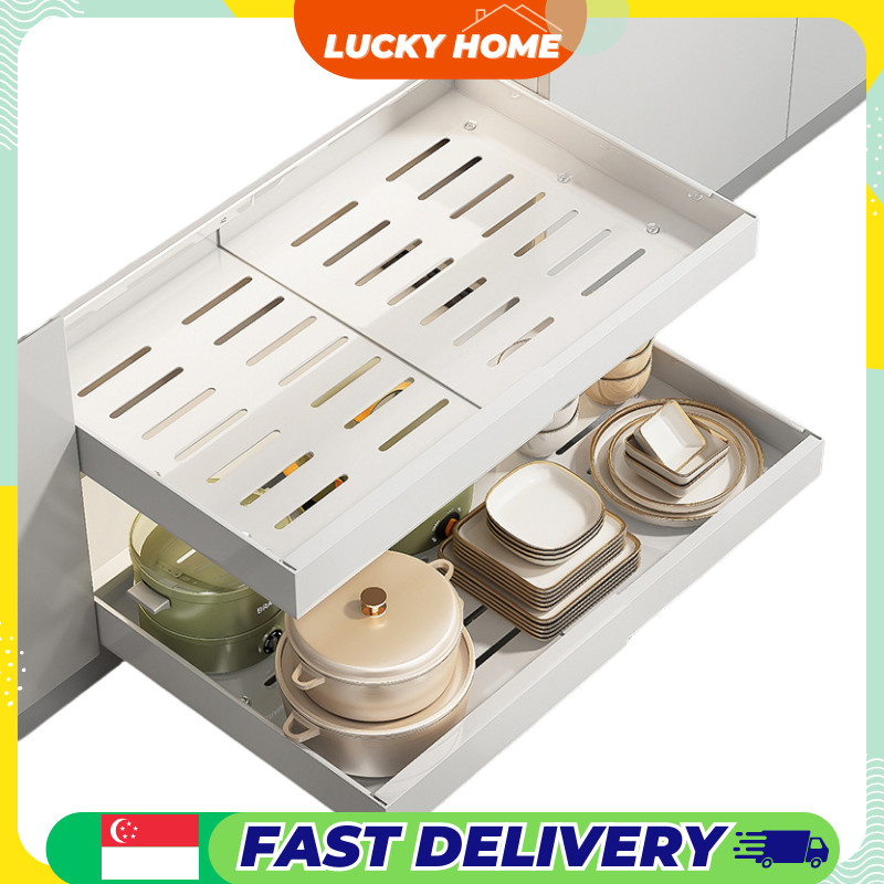 Extendable Pull- Out Drawer Organizer/ Kitchen Storage / Condiments ...