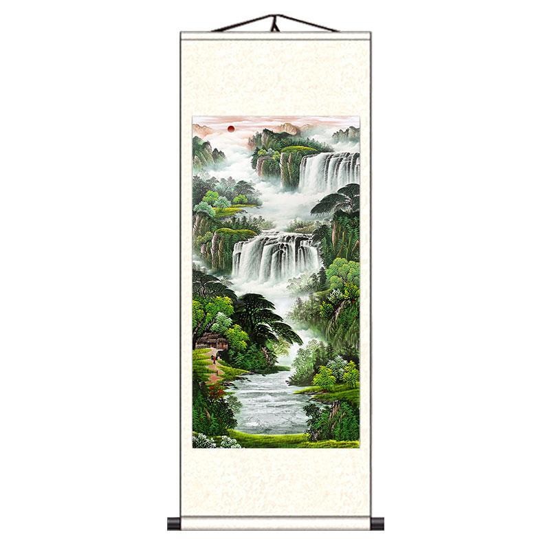 UXOWOXU Feng Shui Wandbild – Seidenrolle Mit Karpfen-Motiv, 30,5 X 78,7 Cm, Inkl. Aufhänger