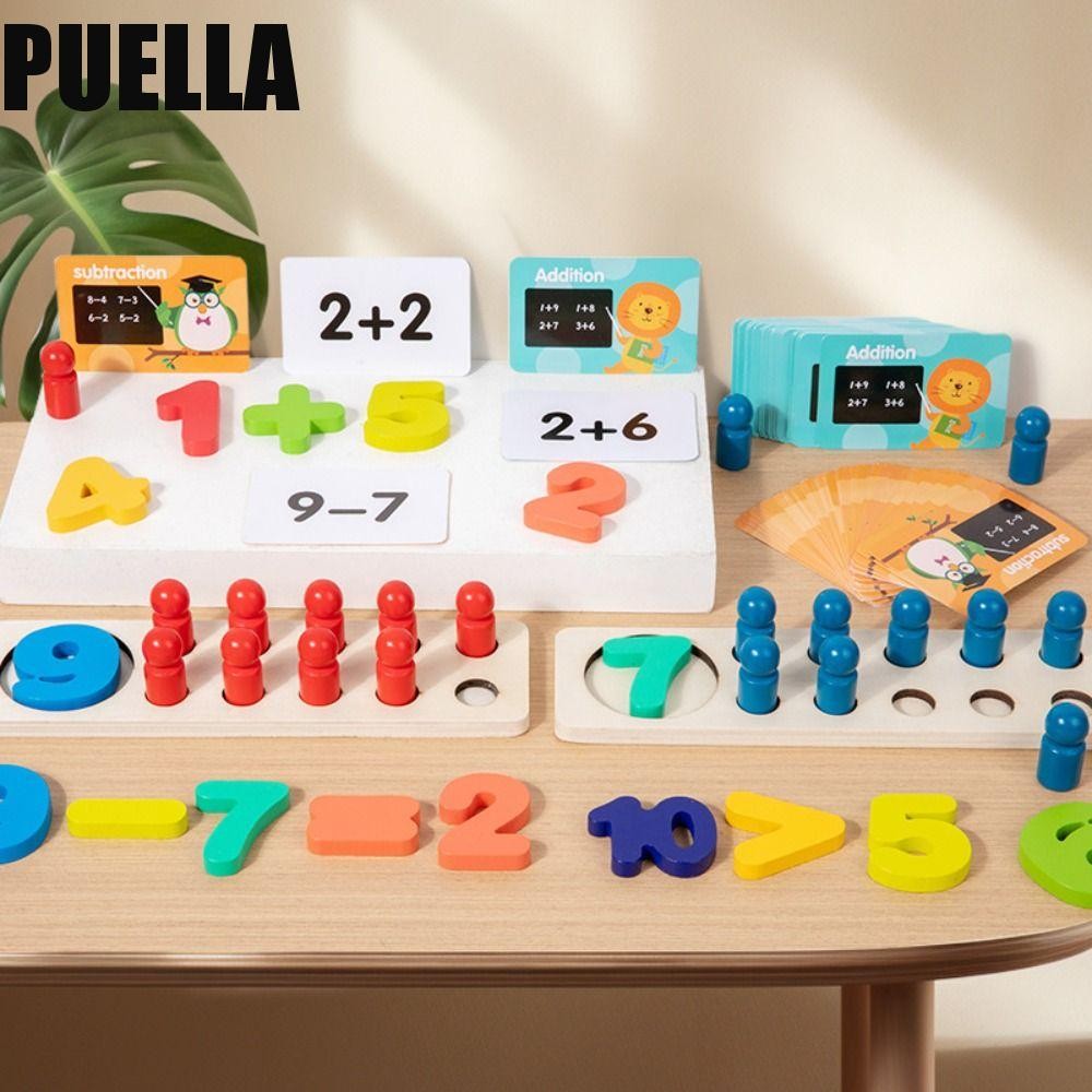 PUELLA Arithmetic Card Matching Game, Dual Play Peg Board Wooden ...