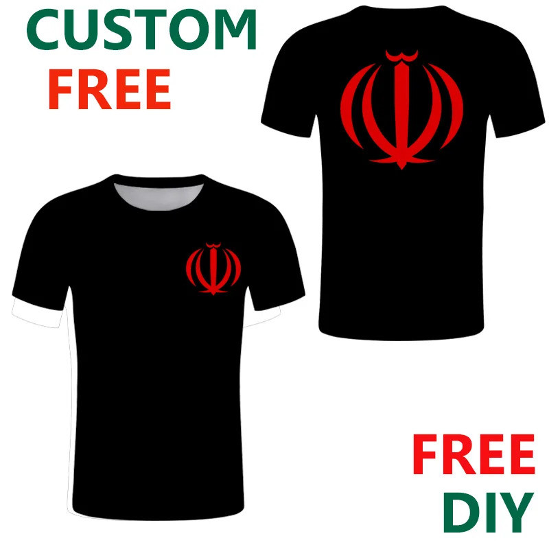 Sport T-Shirt Iran Lion en Sun Flag 3D Gedrukt voor Supporters Gear