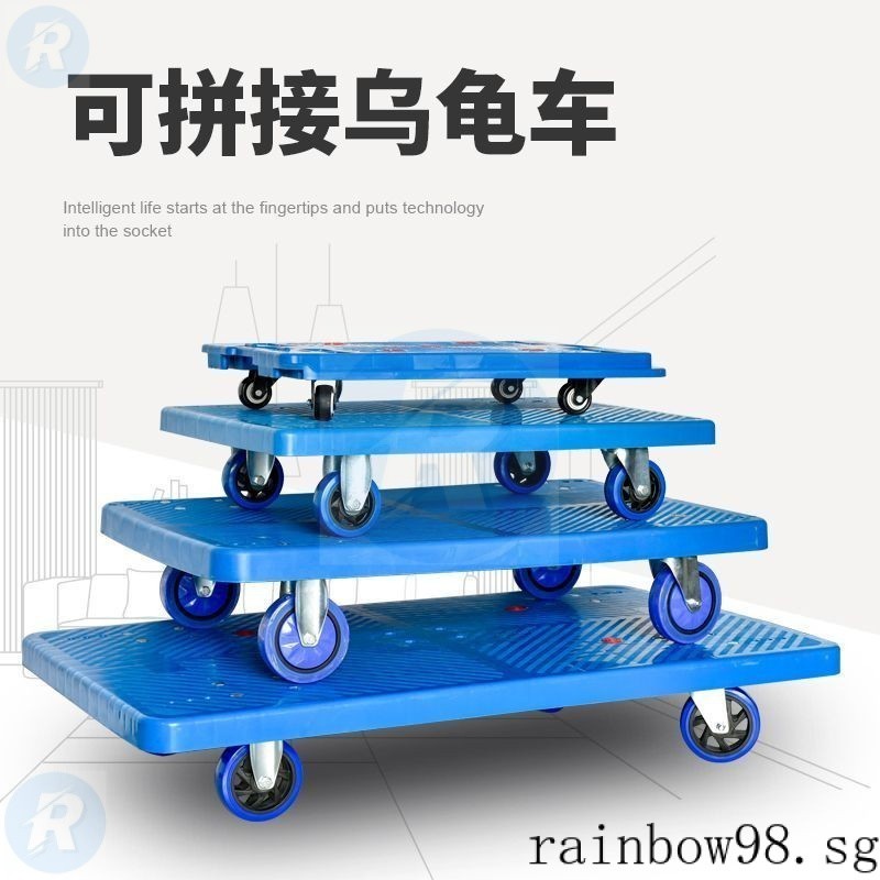 Turtle Truck Flat Trolley Small Trailer Portable Trolley Truck Plastic ...