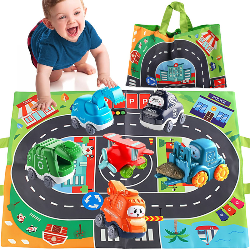 Truck Car Toys for Year Old Boy with Playmat (Storage Bag)|Baby
