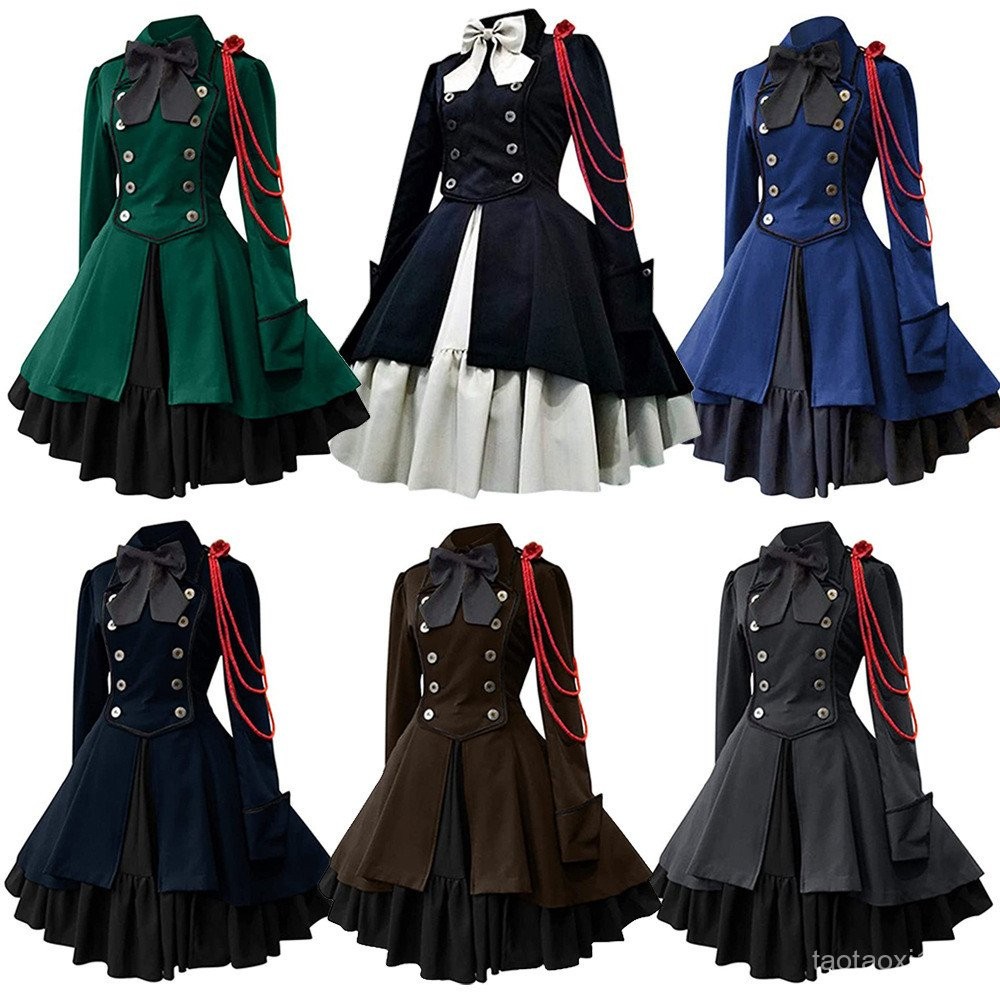 Medieval Anime Costume cos Artistic Punk Style cosplay Dress Fantasy ...