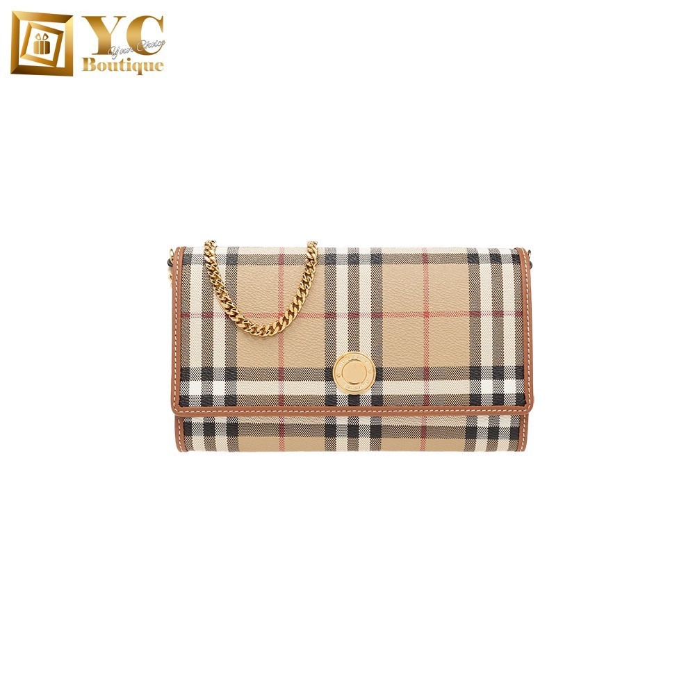 Burberry Check Wallet With Chain Strap Chain Wallet for Women in ...