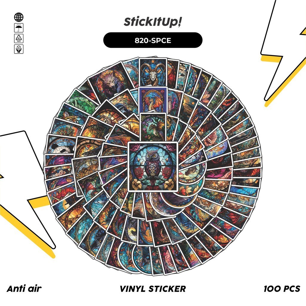 HP 100 Pcs Stickers Pack Splice Mosai Art V2 Cute Aesthetic Vinyl ...