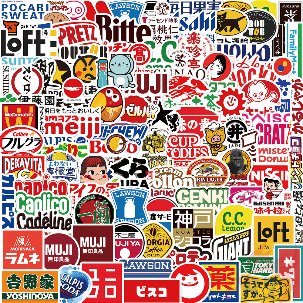 100Pcs/Set Funny Japanese Customs & Culture Stickers Waterproof DIY ...