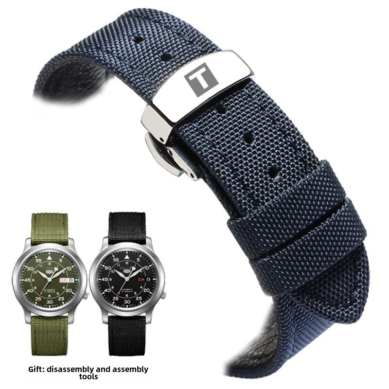 Cinturino Watch Cinturino Orologio In Pelle Nero Coccodrillo