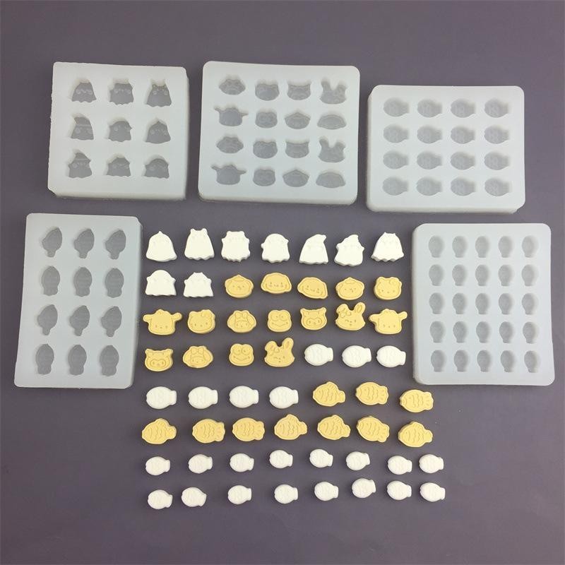 Taiyaki Small Fish Cartoon Little Ghost Silicone Mold Plaster Epoxy ...